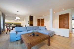 Open space luxury apartment interior